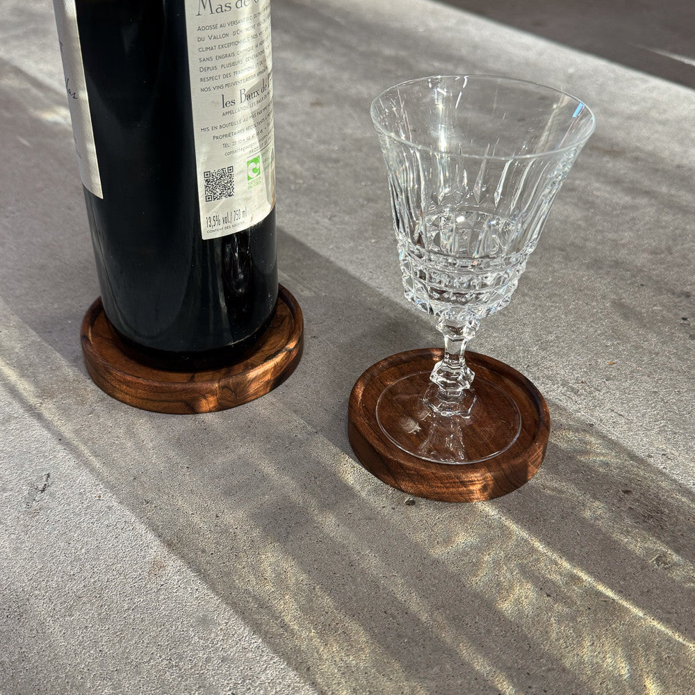 Dessous de verre en teck - 8 cm