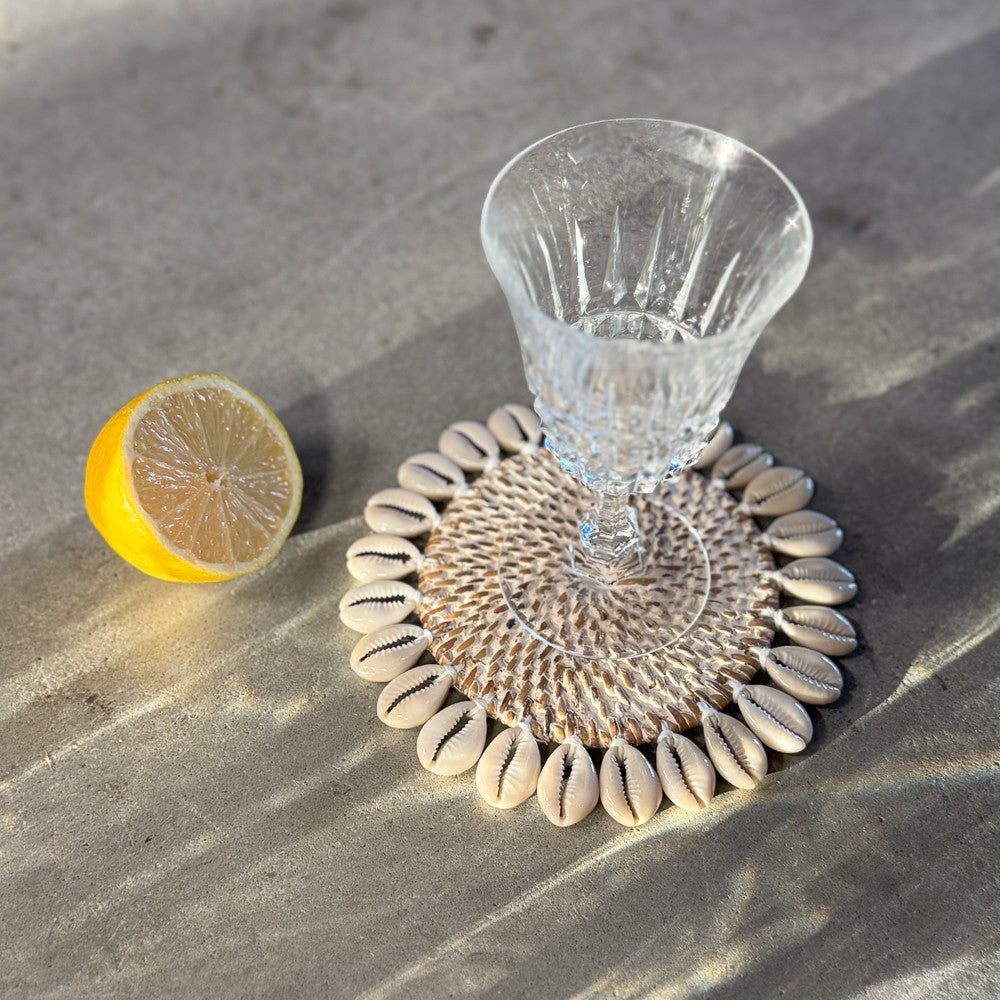 Dessous de verre coquillages - blanc