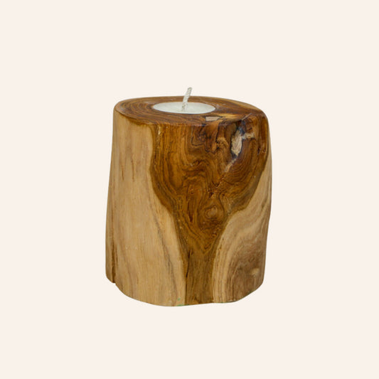 Bougie artisanale en bois de Teck