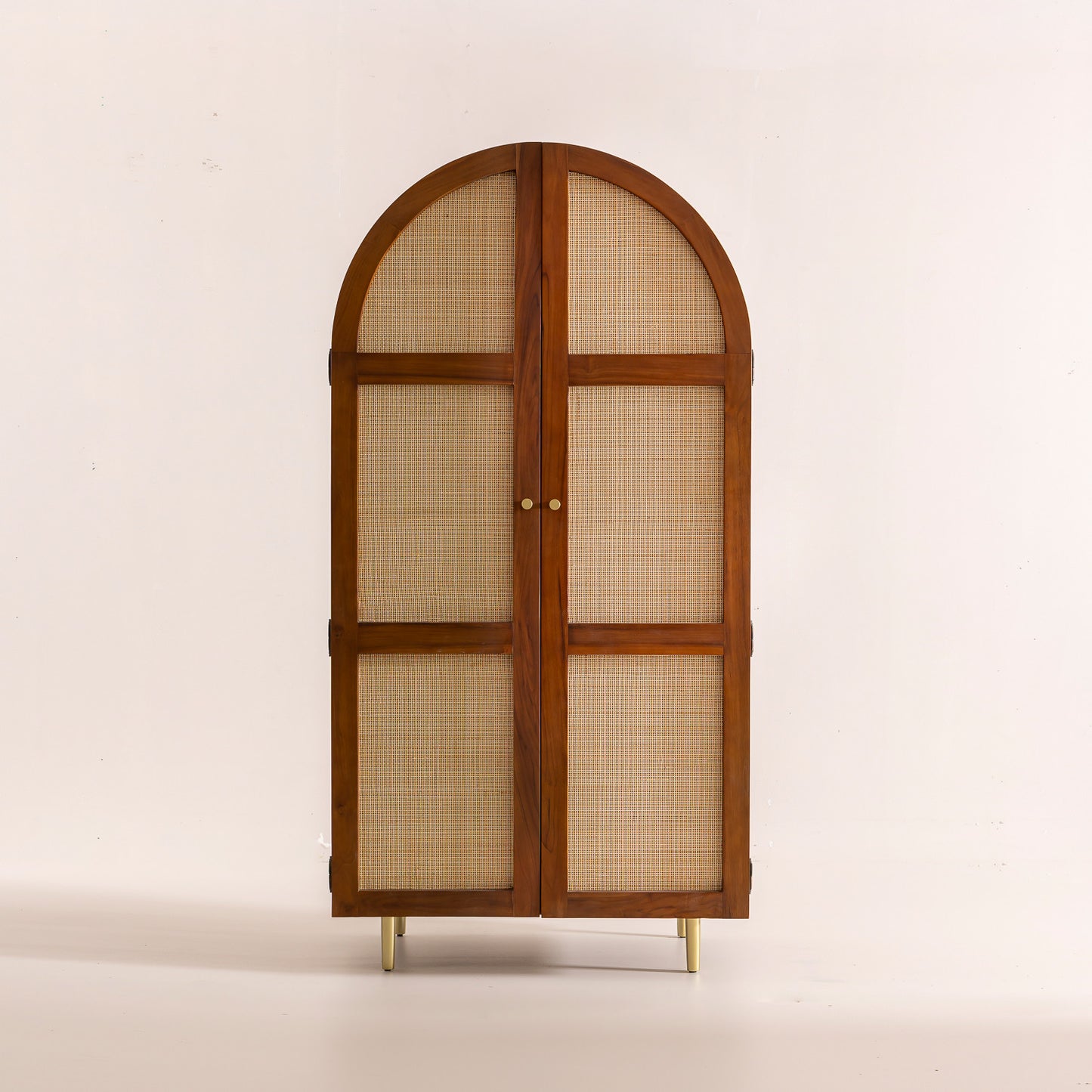 Armoire en Bois de Teck et Cannage - 200x100x63 cm