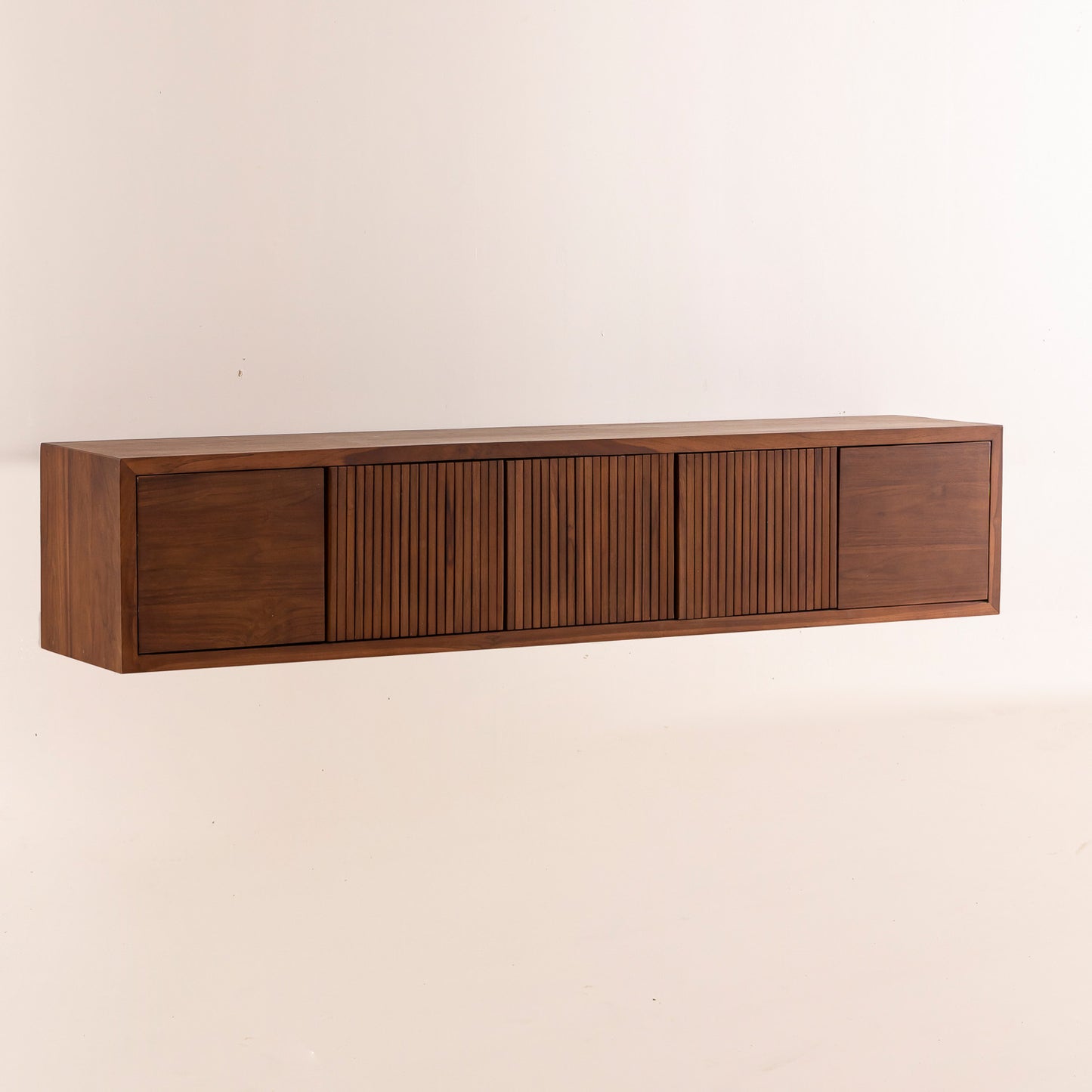 Meuble TV suspendu 5 portes en teck - 180cm