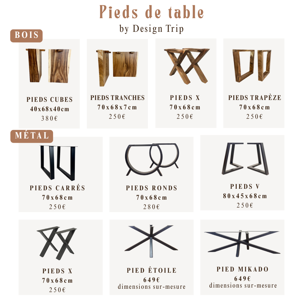 Table à manger en bois massif 280 x 90-100 cm - Bois de Suar