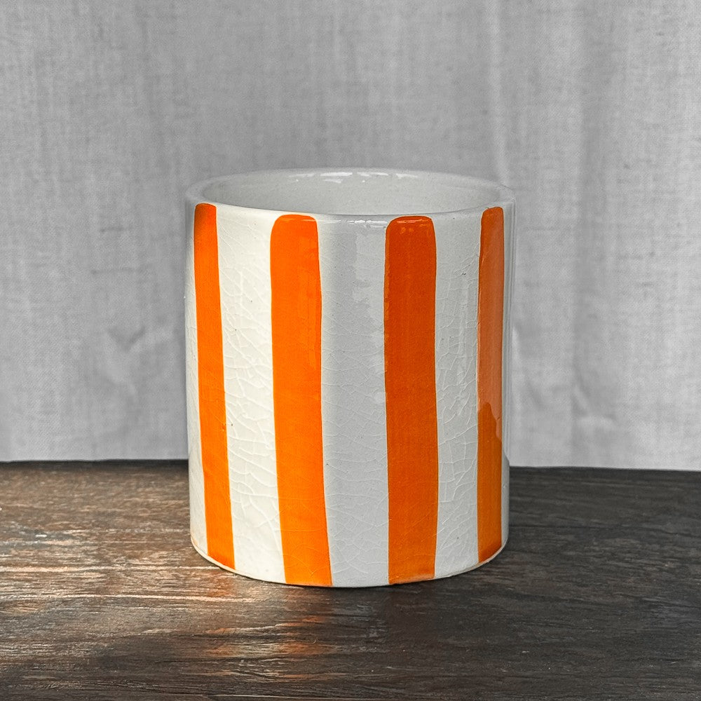 Bougie céramique lignes oranges