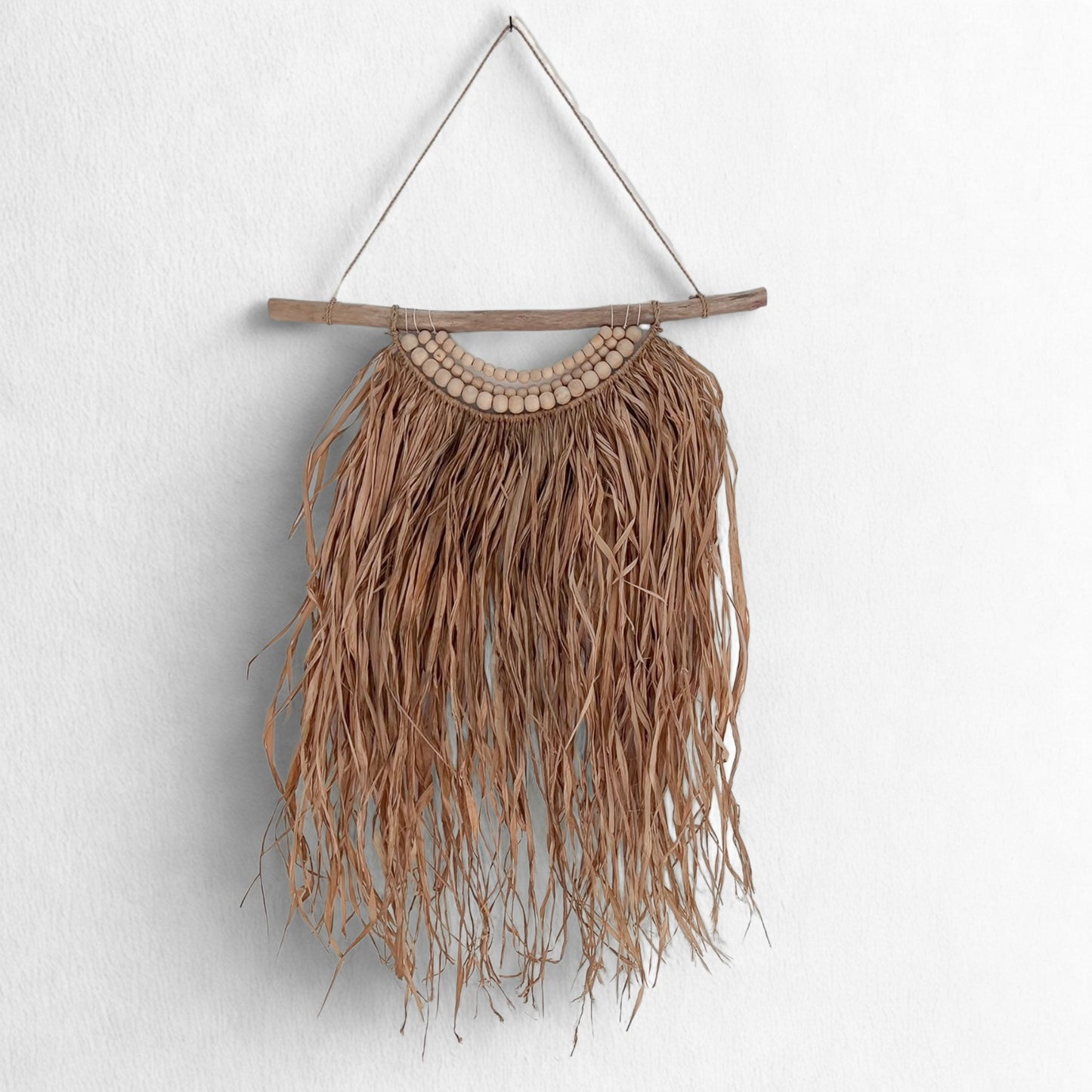 Tenture murale en raphia