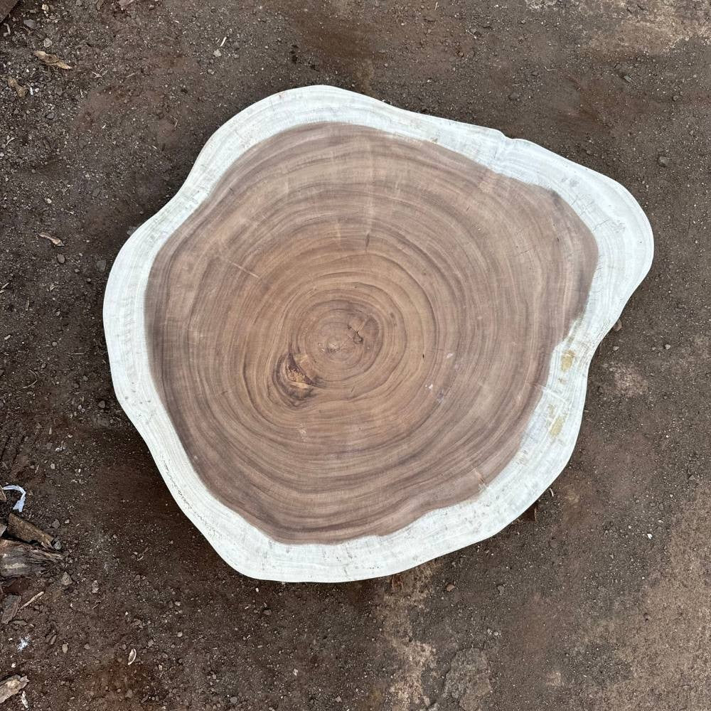Table basse cookie en bois de suar massif 106*95*8cm K526