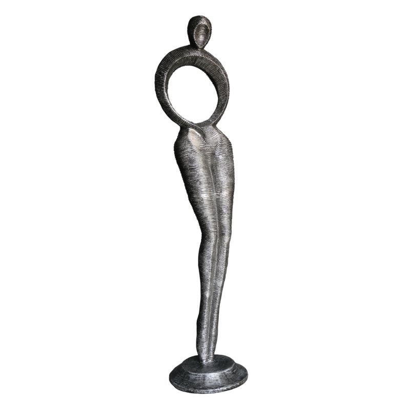 Statue femme en aluminium