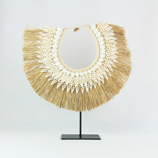 Collier Bau-Bau - Coquillages et raphia