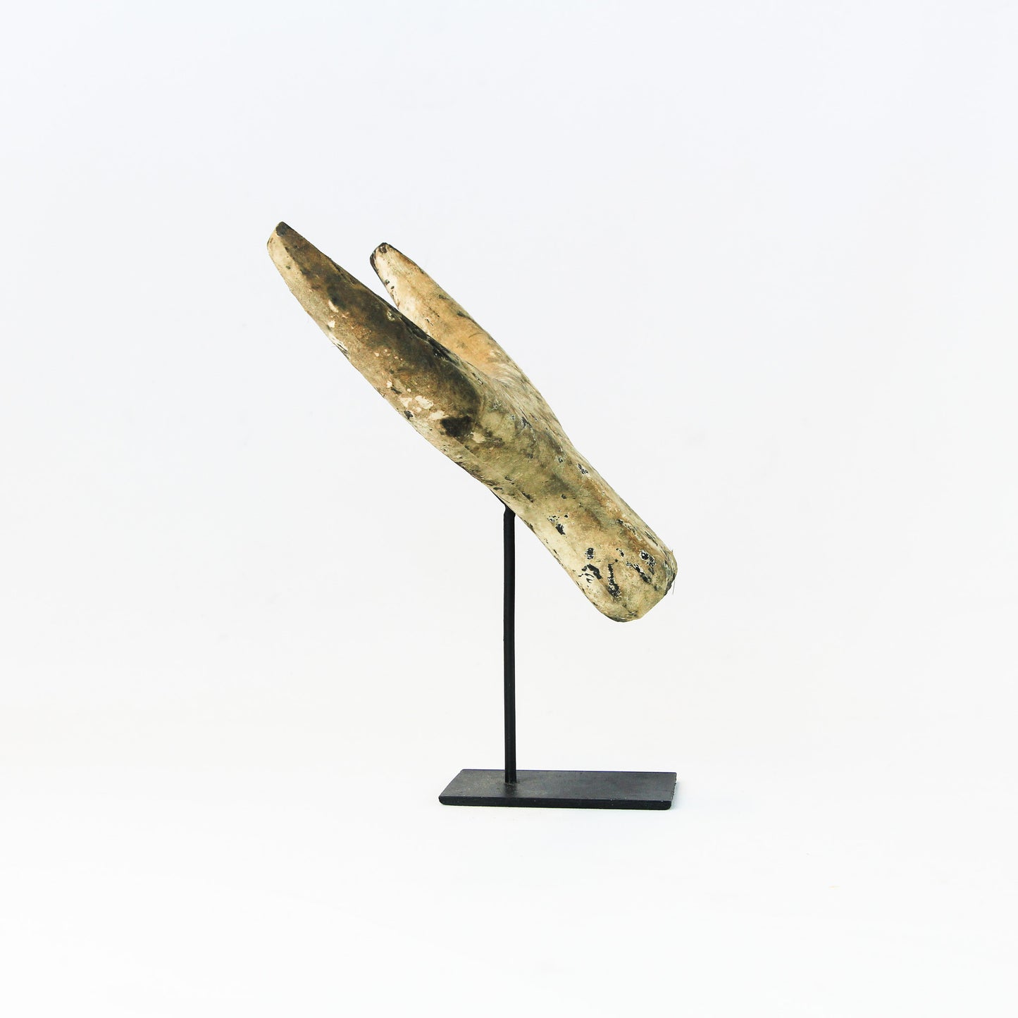 Sculpture en bois : Tête de Buffalo sur socle