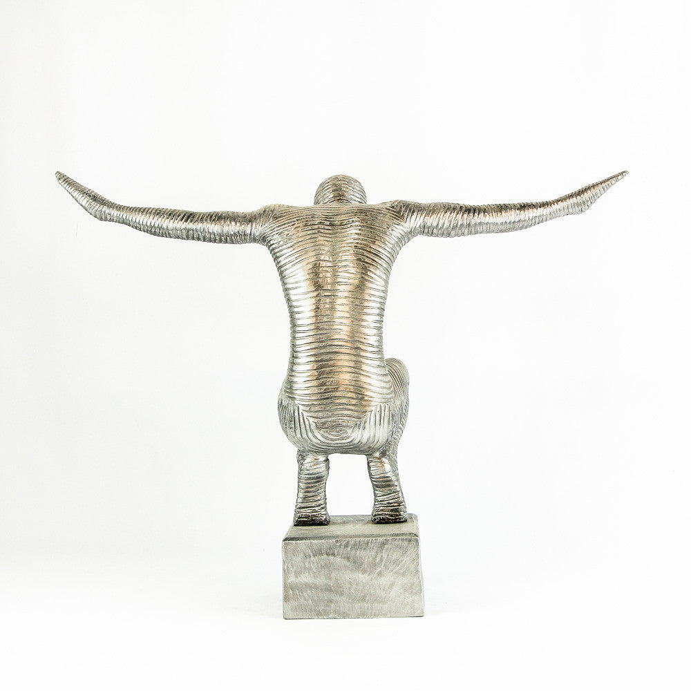 Statue Squat Figure en aluminium (74x25x35 cm)