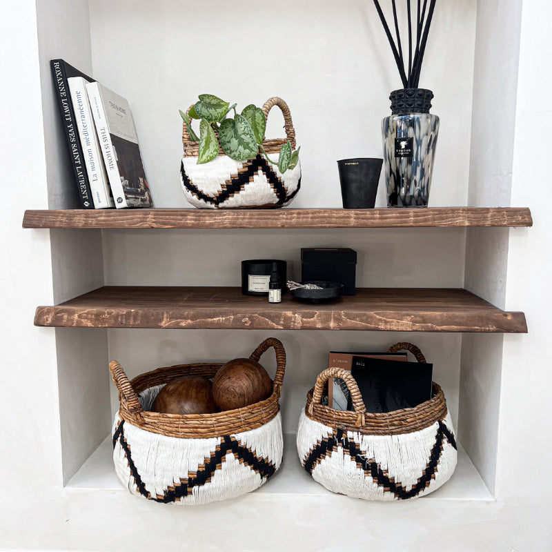 Panier Campur en fibre de banane naturelle et macramé