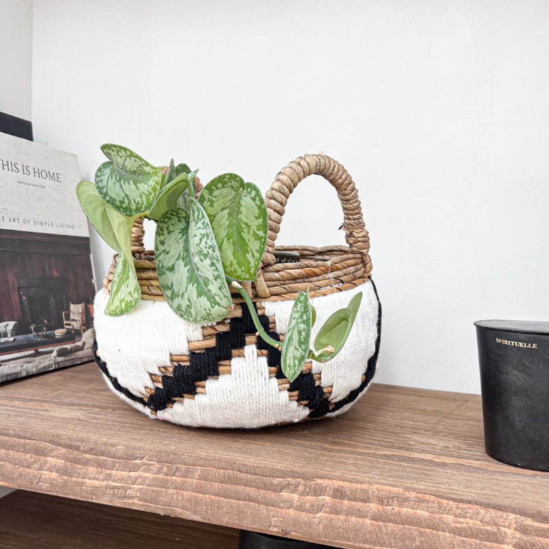 Panier Campur en fibre de banane naturelle et macramé