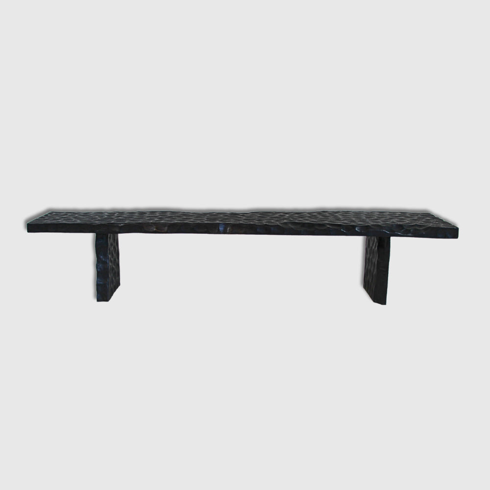 Banc en litchi martelé (198 x 40 x 38 cm)