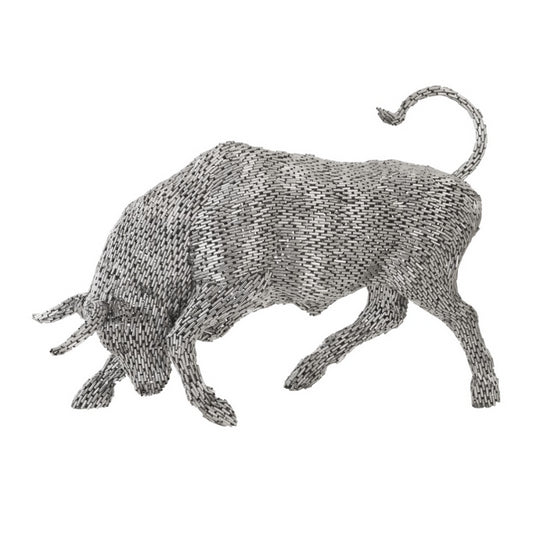 Statue Taureau en cylindre en inox
