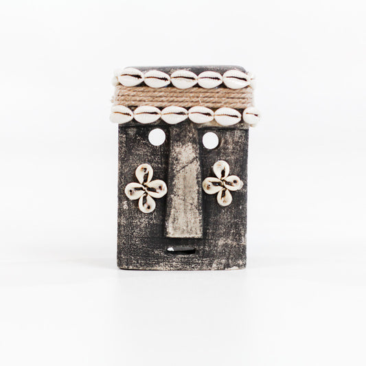 Tête Sumba en pierre et coquillage