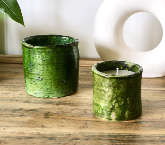 Bougie artisanale en tamegroute - fleur d'oranger