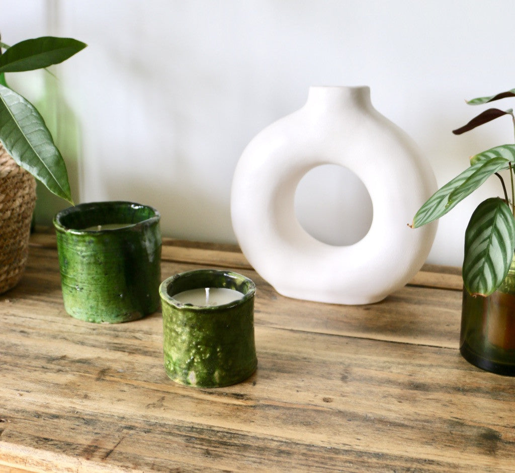 Bougie artisanale en tamegroute - fleur d'oranger