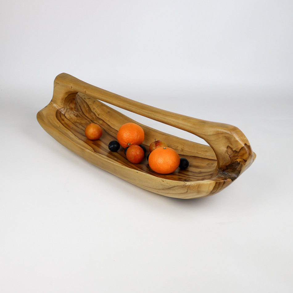 Corbeille de fruits en bois de teck 60x20x20