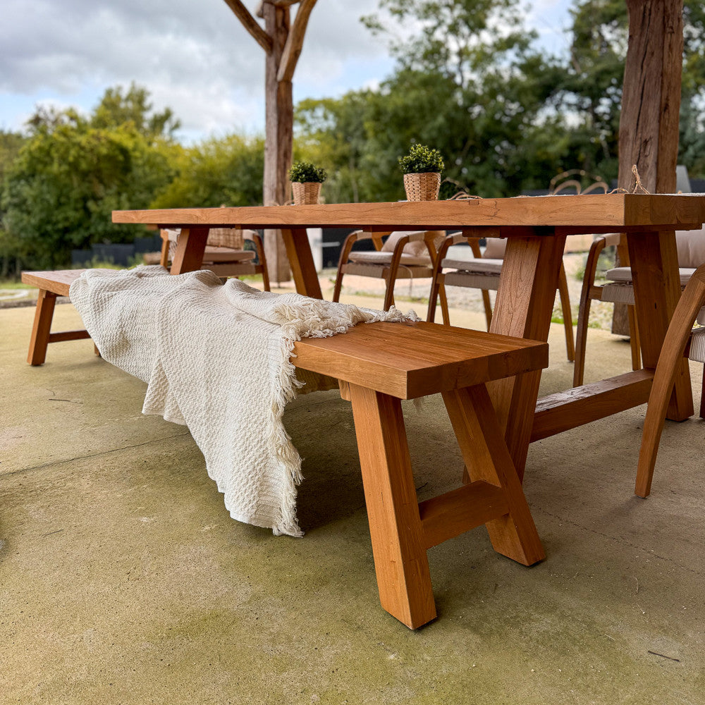 Banc extérieur en teck recyclé