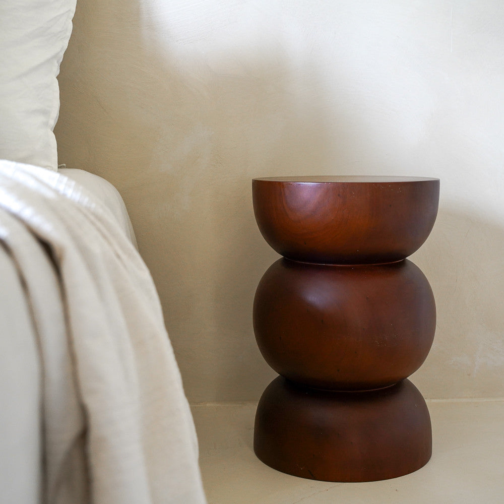 Stool Ayu en bois de manguier DARK BROWN