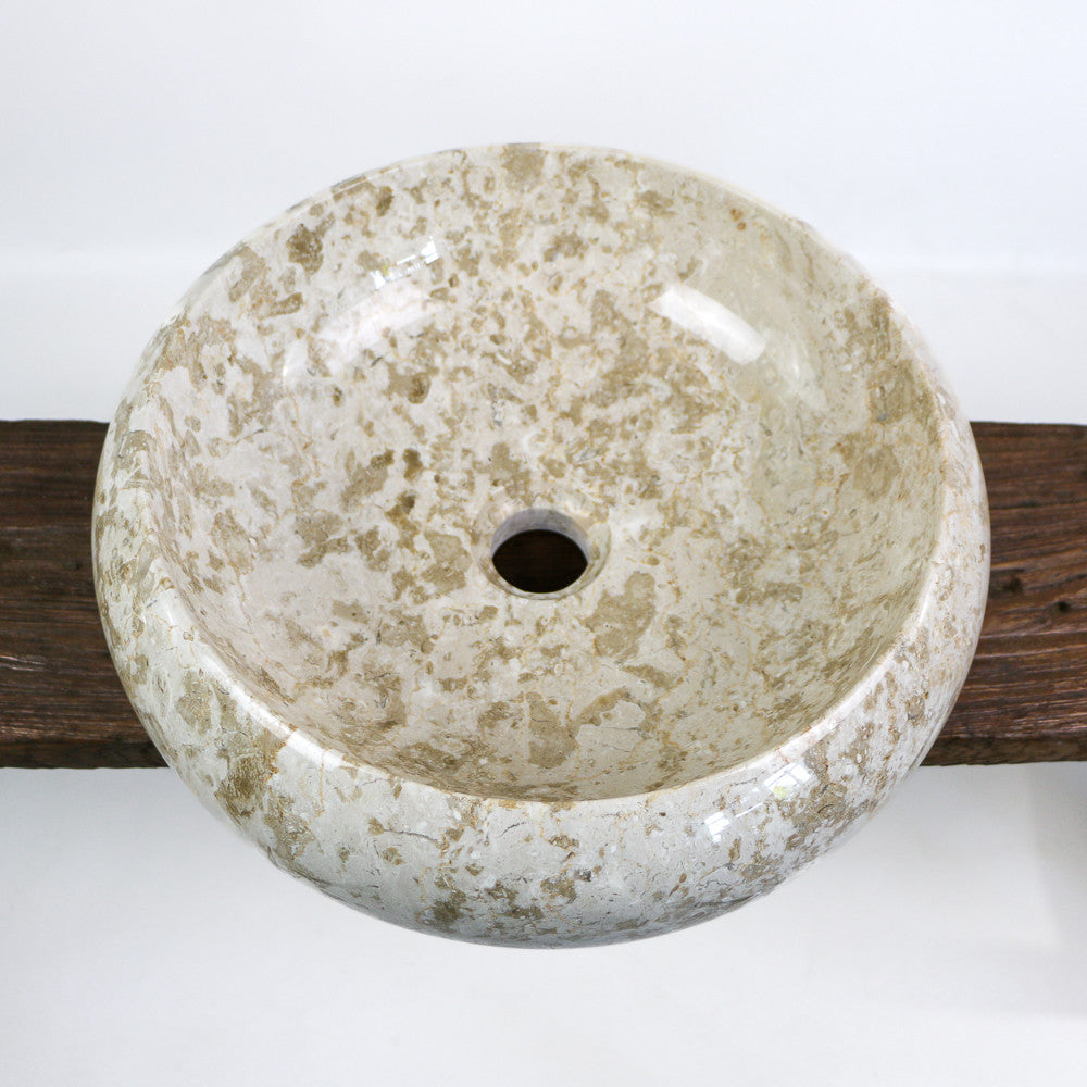 Vasque de salle de bain en marbre blanc - Donat