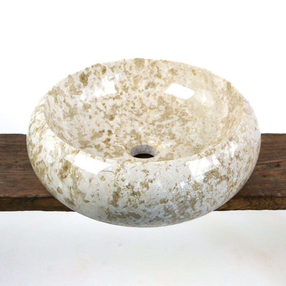 Vasque de salle de bain en marbre blanc - Donat