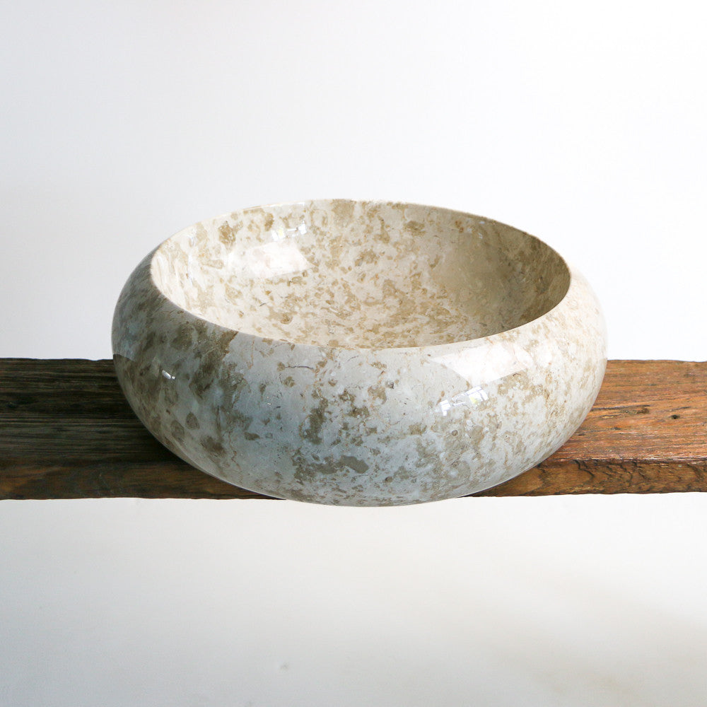 Vasque de salle de bain en marbre blanc - Donat