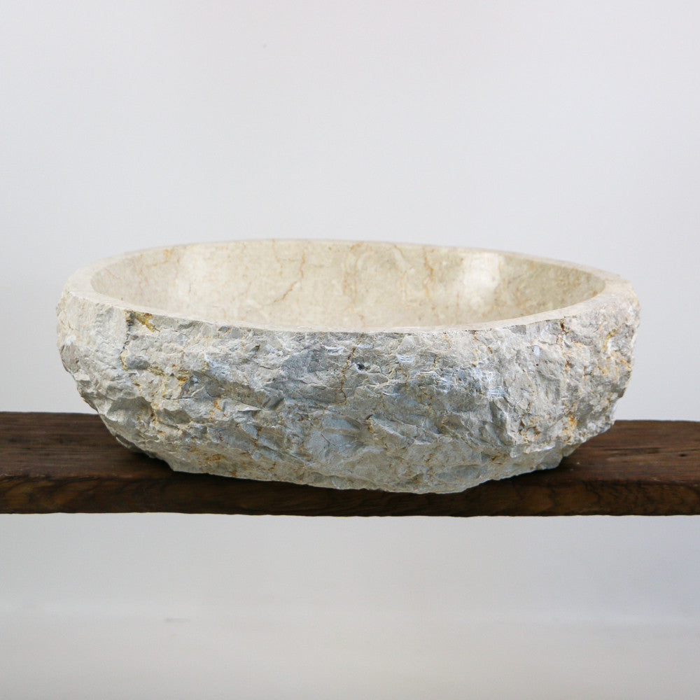Vasque de salle de bain en marbre blanc - Érosi