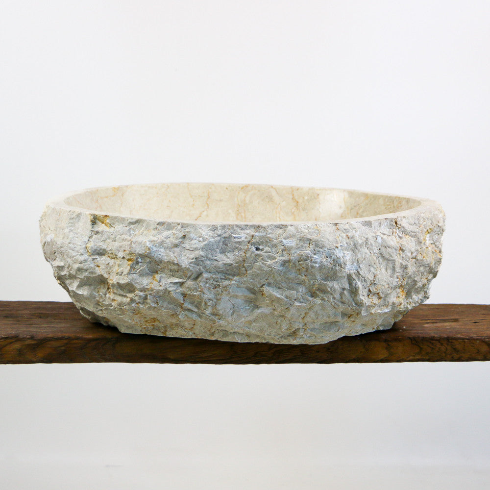 Vasque de salle de bain en marbre blanc - Érosi