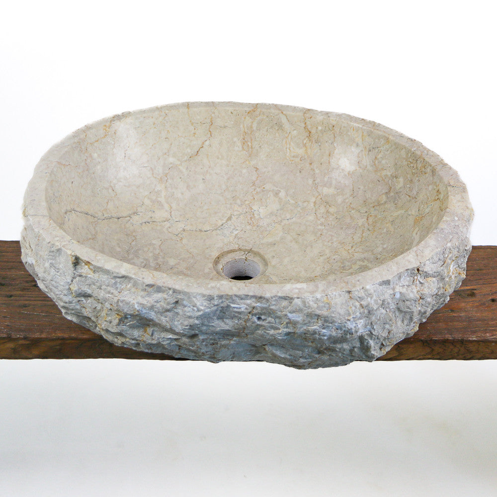 Vasque de salle de bain en marbre blanc - Érosi