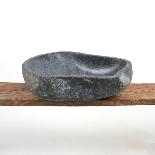 Vasque de salle de bain à poser en pierre de rivière