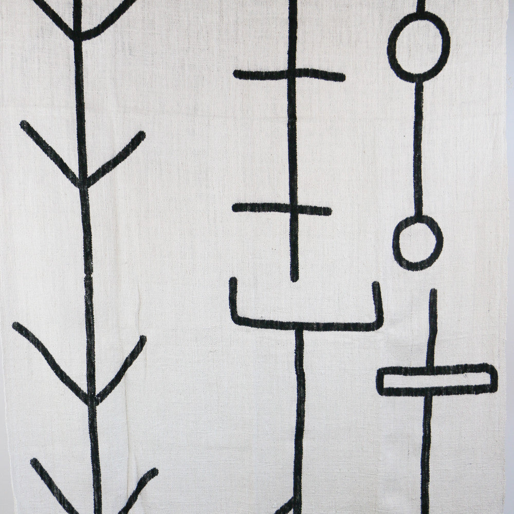 Plaid artisanal écru et noir 200*130cm