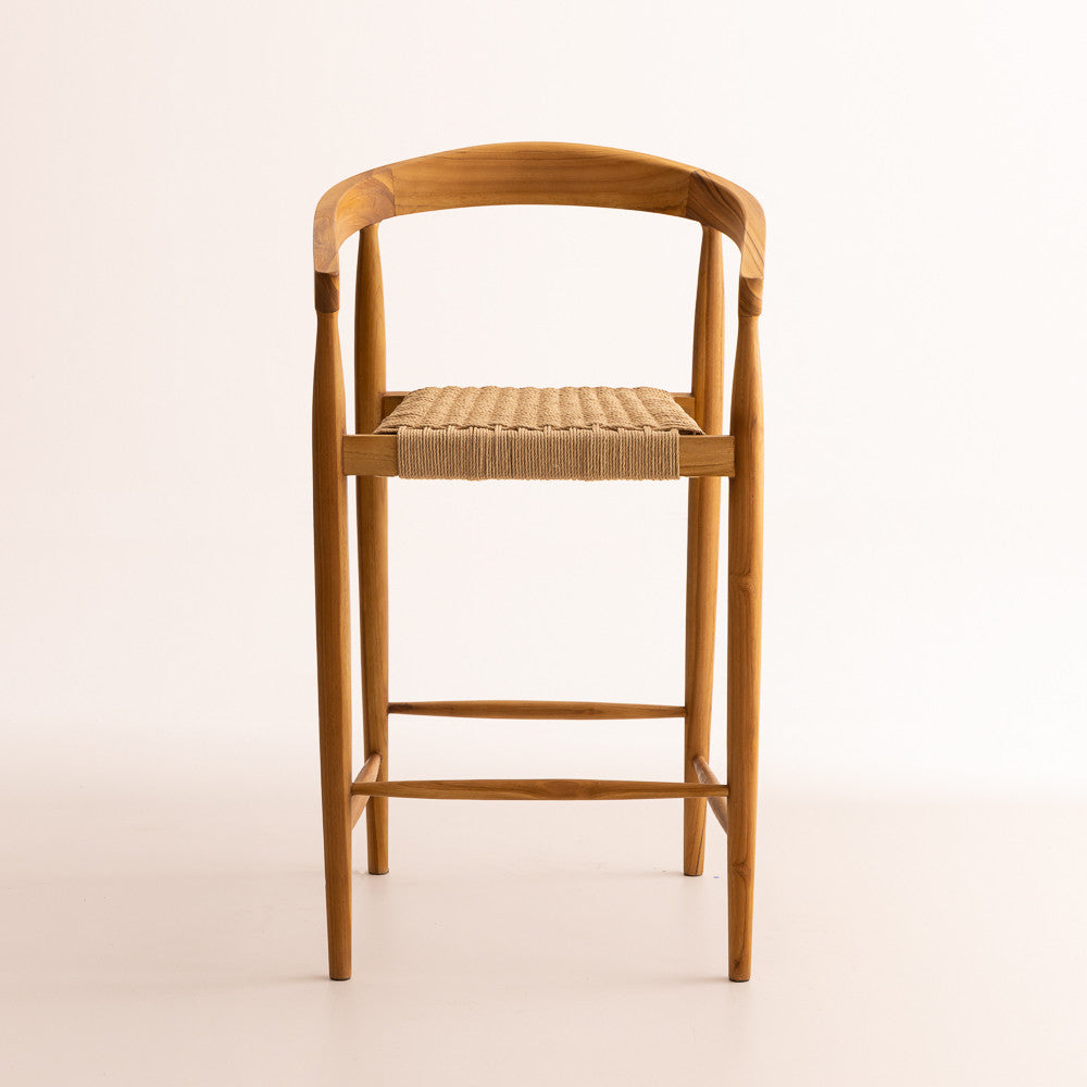 Chaise haute Selly en bois de teck