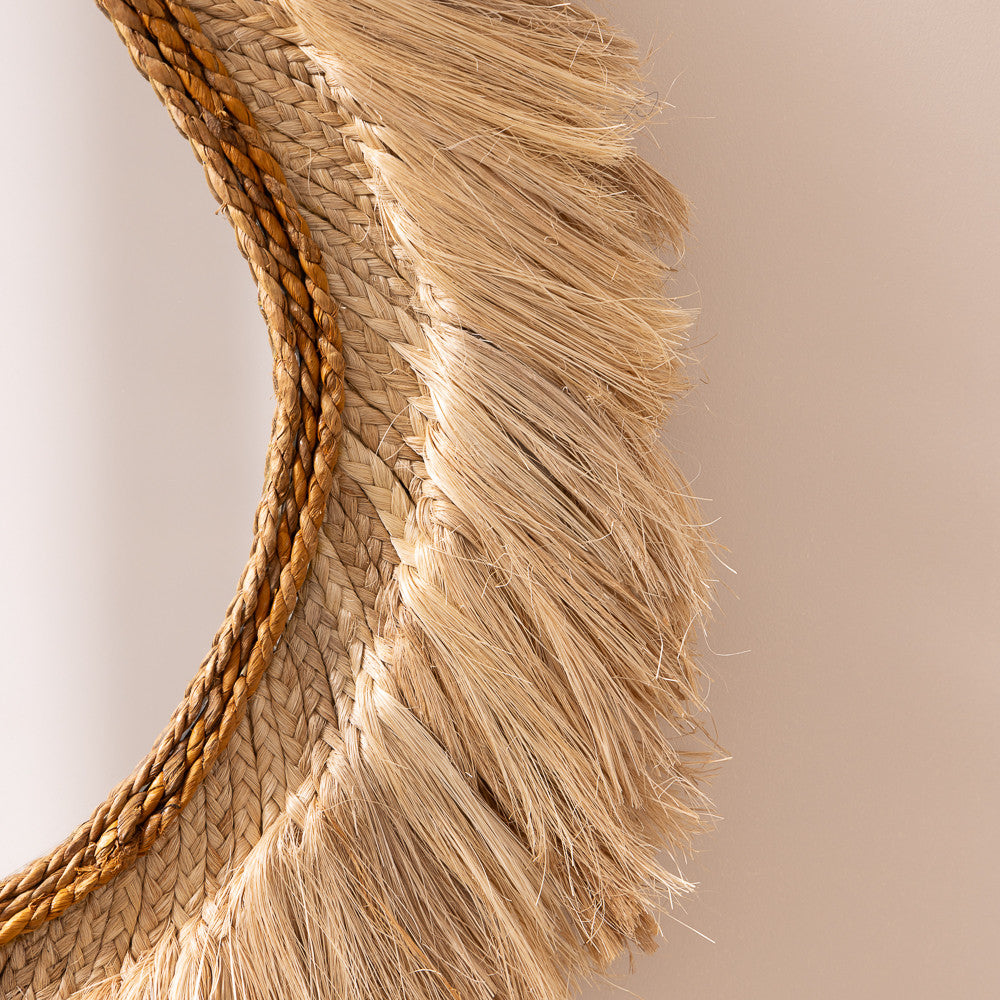 Miroir organique Wesi en fibre naturelle d'abaca