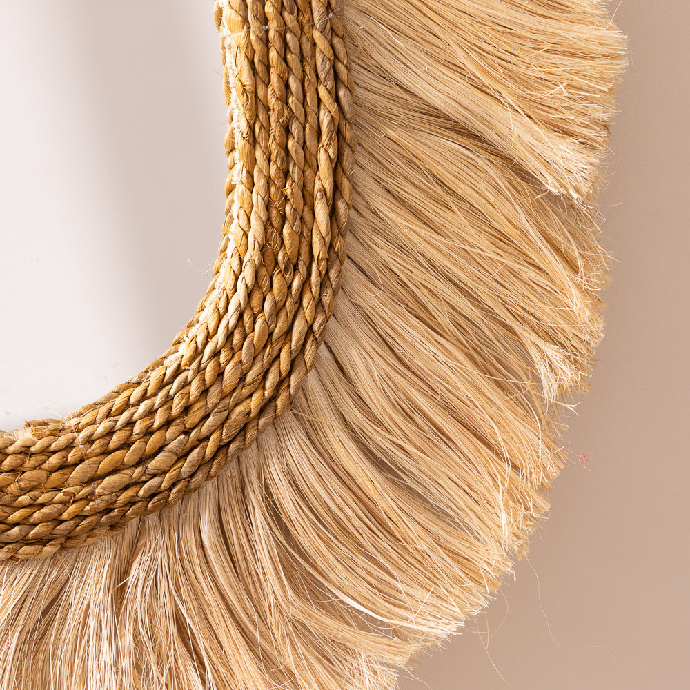 Miroir Boro Oval en fibre de banane naturelle
