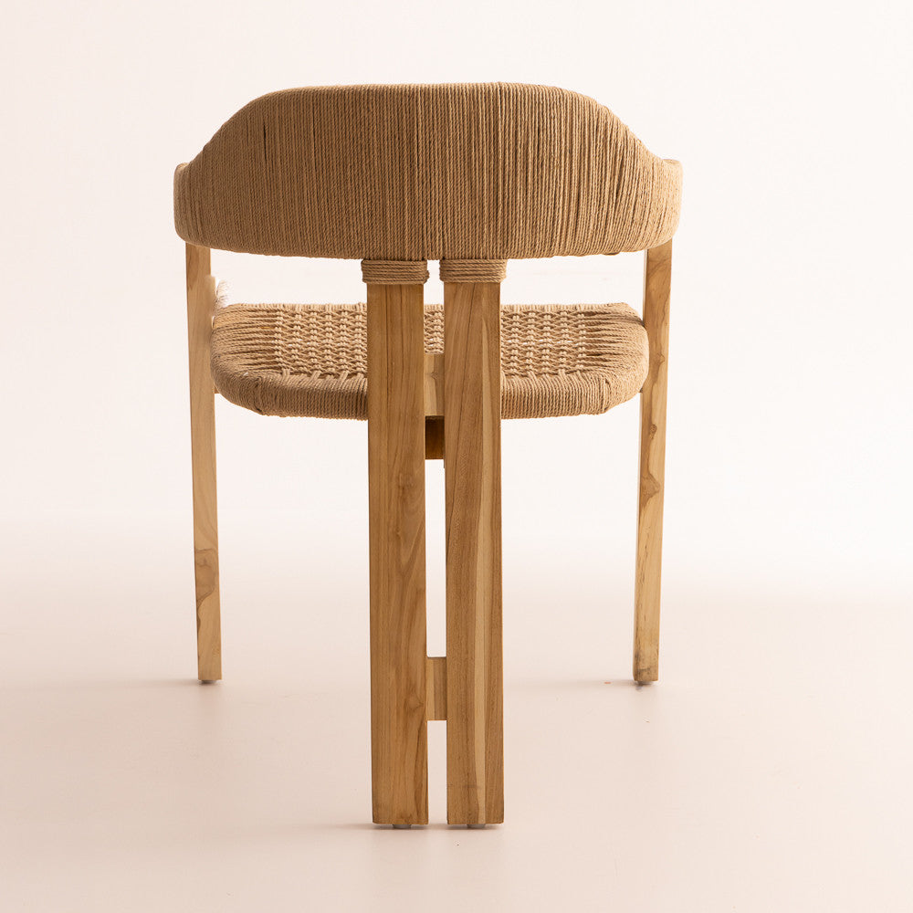 Chaise Trépied  en bois de teck blanchi