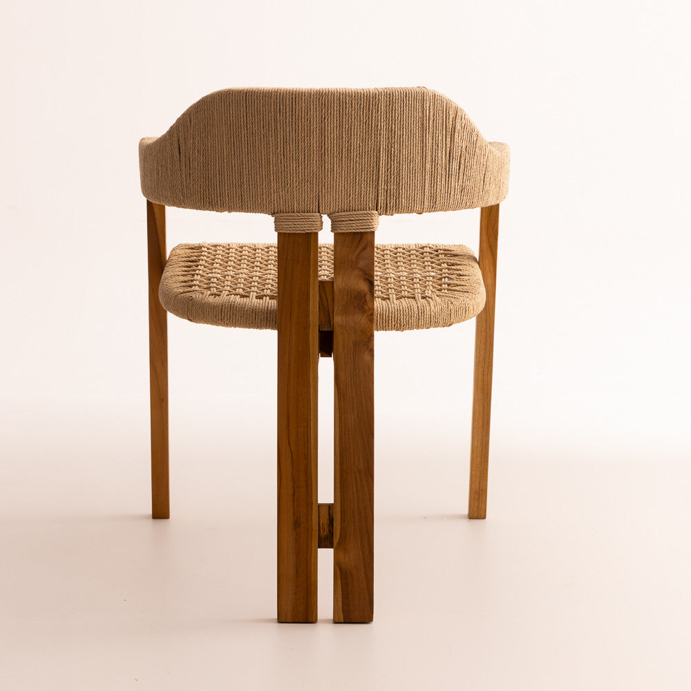 Chaise Trépied en bois de teck naturel