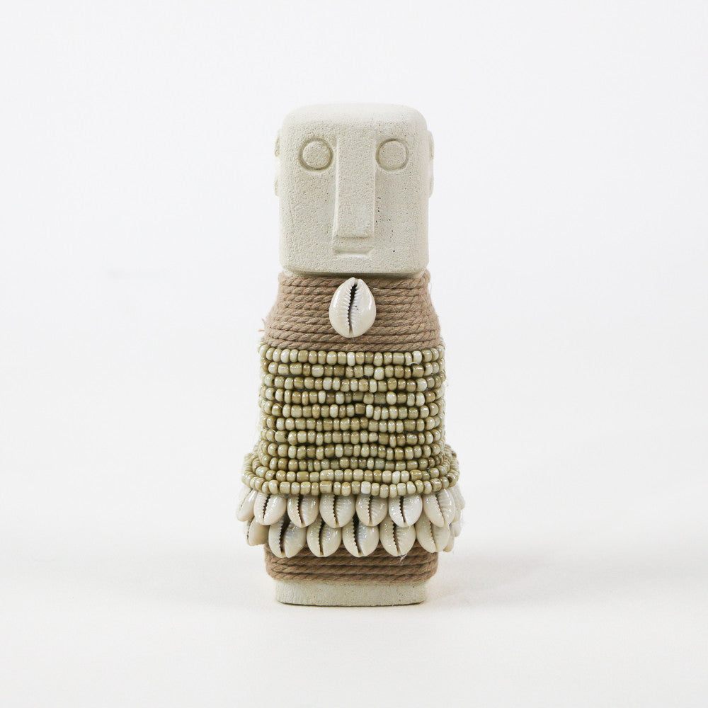 Statuette Sumba en Pierre, Coquillages et Perles - Taille M