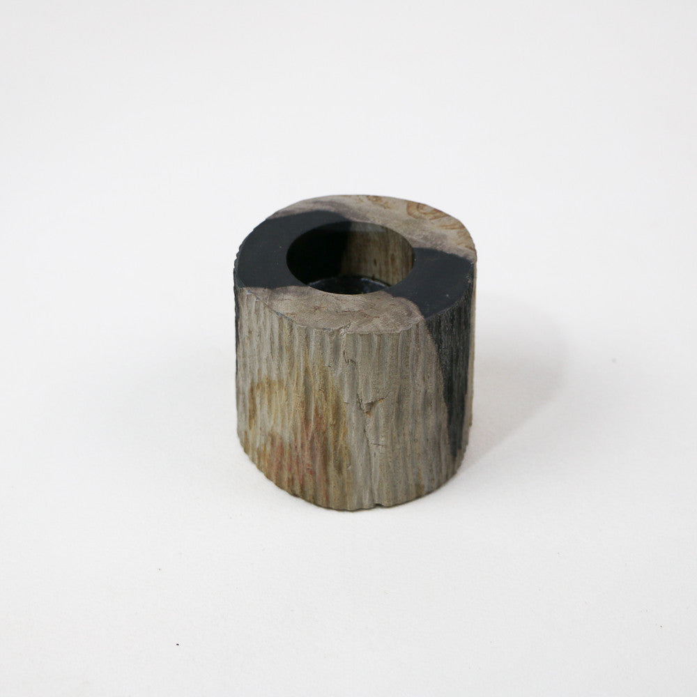 Bougeoir en bois fossilisé