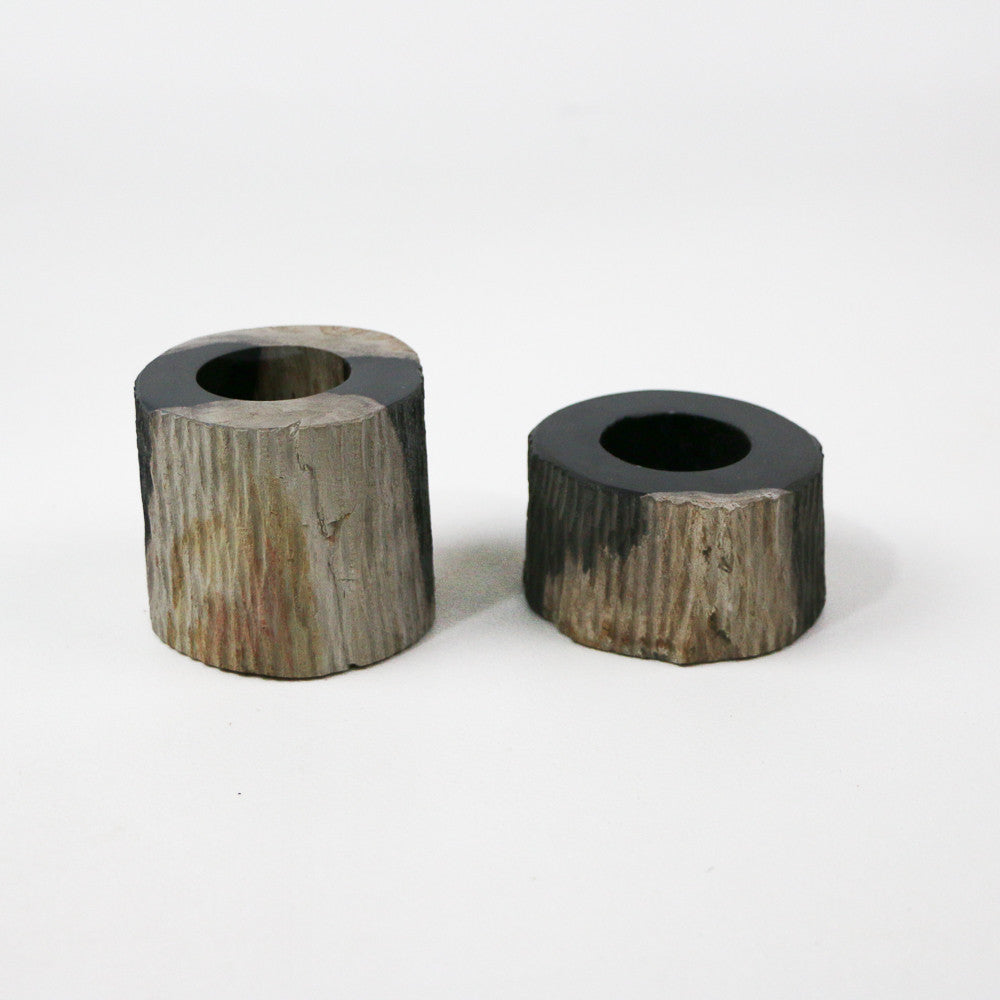 Bougeoir en bois fossilisé