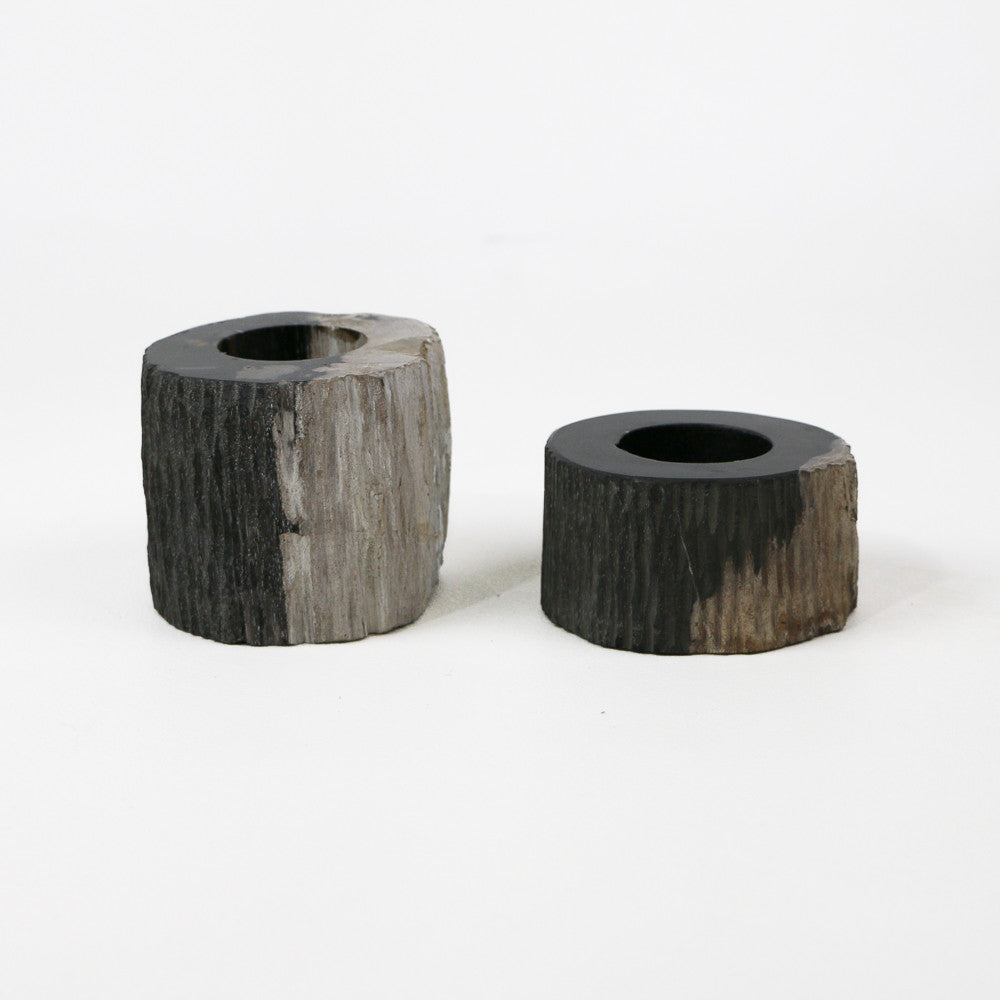 Bougeoir en bois fossilisé