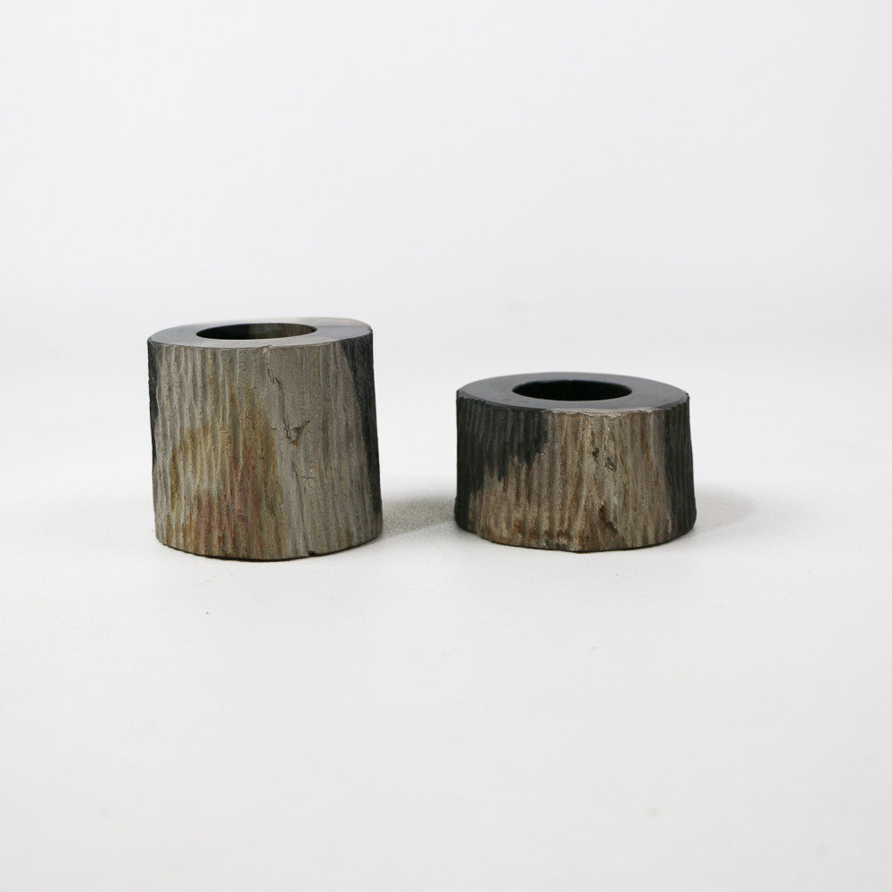 Bougeoir en bois fossilisé