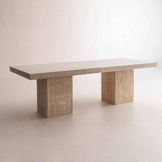 Table à manger en travertin avec pieds cube