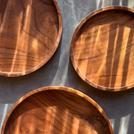 Assiette ronde en teck