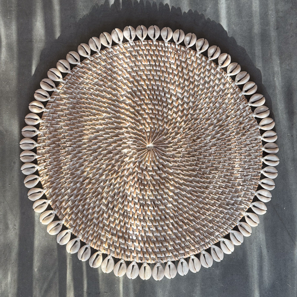 Set de table coquillages - blanc et marron