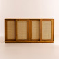 Buffet Rotan - 4 portes coulissantes en bois et cannage - 160x45x80 cm Buffet Rotan - 4 portes coulissantes en bois et cannage - 160x45x80 cm