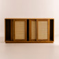 Buffet Rotan - 4 portes coulissantes en bois et cannage - 160x45x80 cm Buffet Rotan - 4 portes coulissantes en bois et cannage - 160x45x80 cm