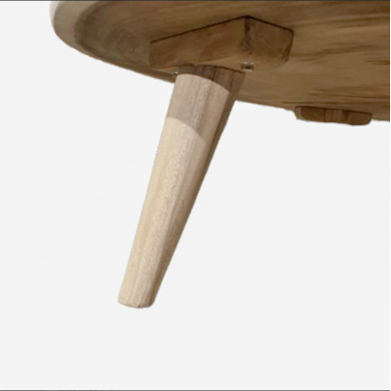 Table ronde cookie en bois de suar massif 222x132 cm