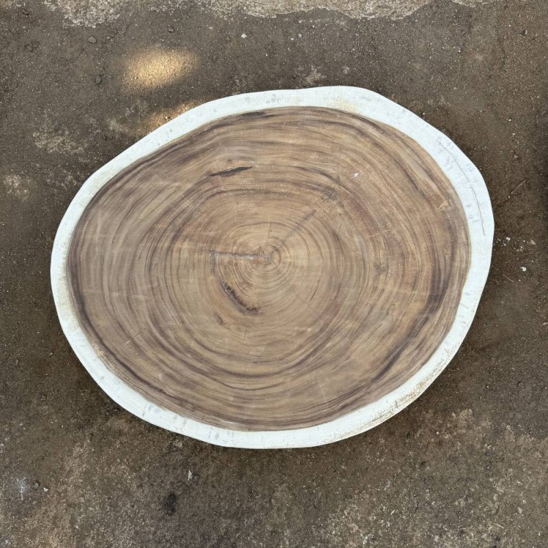 Table basse cookie en bois de suar massif 99*82*8cm K752