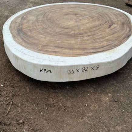 Table basse cookie en bois de suar massif 99*82*8cm K752