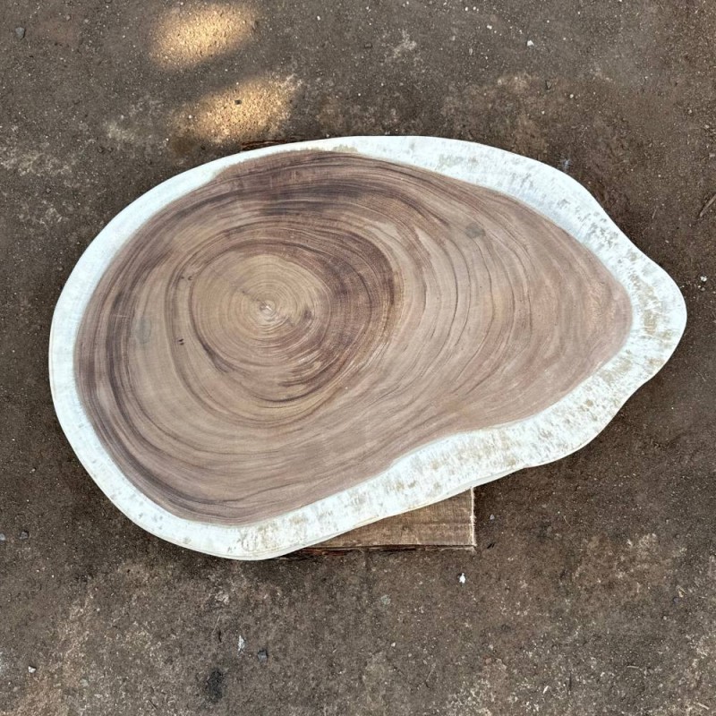 Table basse cookie en bois de suar massif 94*60*8cm K751
